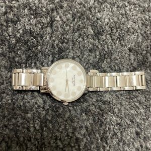 kate spade | Silver Watch with White Opal Face. Needs battery